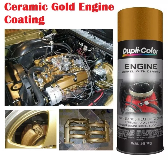 CERAMIC GOLD SPRAY Coating High Heat Paint Engine Enamel Caliper Brake