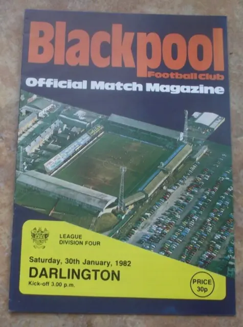 1981-82  Blackpool  v  Darlington  -  Division Four