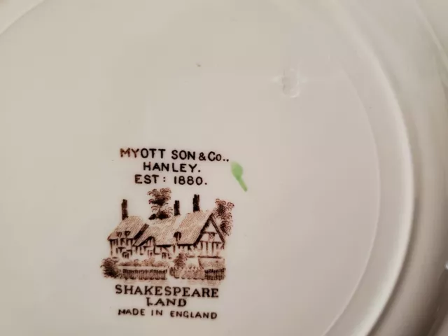 Myott Son & Co Hanley Shakespeare Land Plate ~ Shakespeare’s Birthplace England