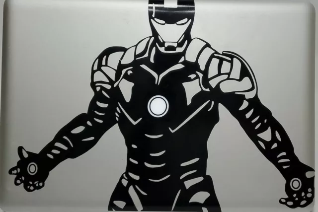 Iron Man MacBook, PC Computer Sticker Vinyl Decal 12" x 8.5" for 13, 15