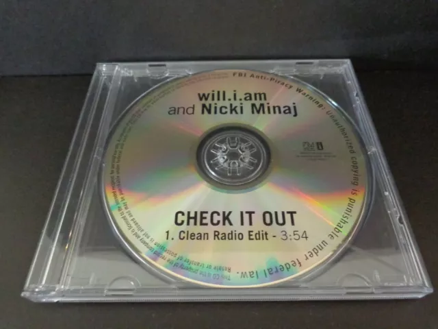 CHECK IT OUT by WILL.I.AM and NICKI MINAJ-Rare Collectible Promotional Single-CD