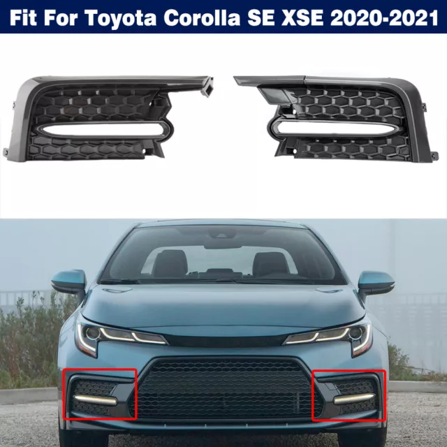 Pair Front Fog Lamp Light Cover Bezel For Toyota Corolla SE XSE Sedan 2020-2021