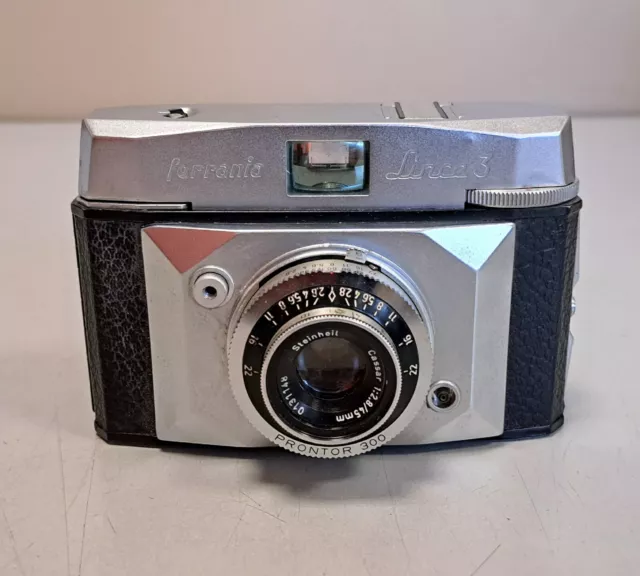 Macchina Fotografica Vintage FERRANIA Lince 3 Anni '60 con Custodia in Pelle