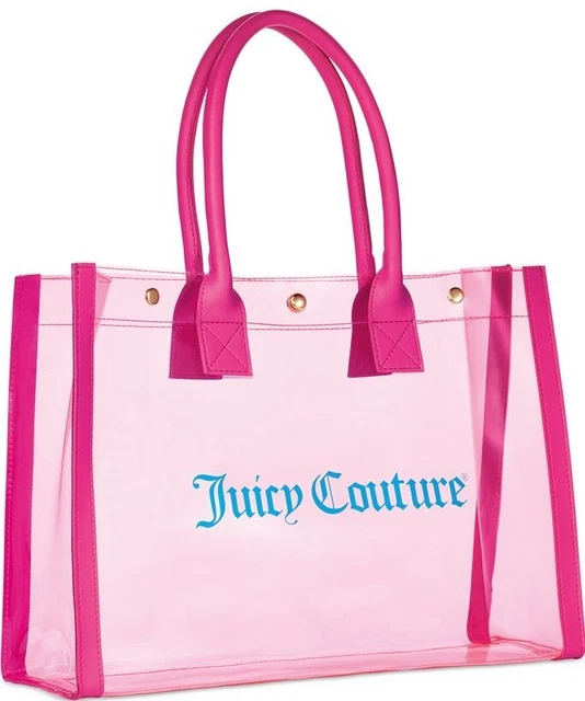 Juicy Couture Fragrances Clear Pink Transparent Logo Tote Beach Bag