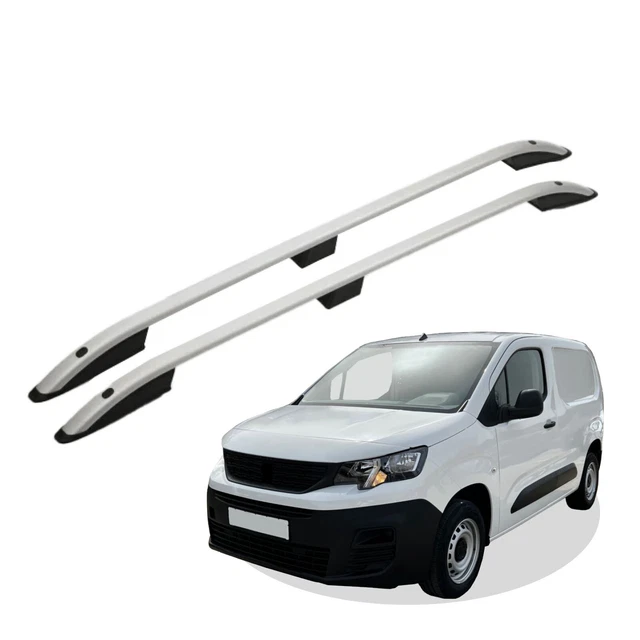 Barres De Toit Transversales Pour Peugeot Expert 2016-2021 - Aluminium Noir, Capacité 75 Kg | Galerie Toit Pour Rails Surélevés