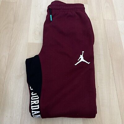 Nike ragazzo Jordan Jumpman Pantaloni sportivi media età 10-12 ANNI BORDEAUX