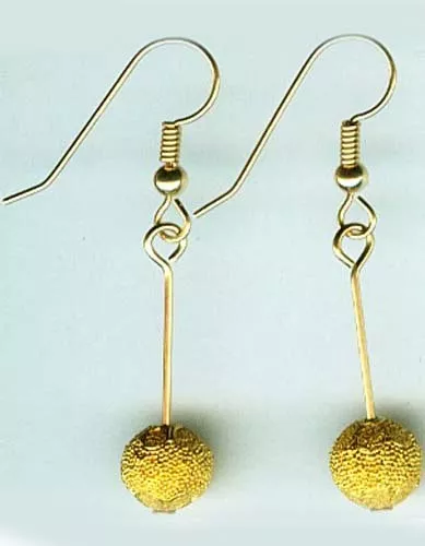 Gold Earrings Antique Russian 22kt Crete Minoan Ancient World Granulated Style