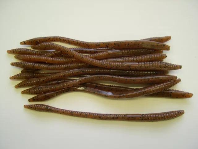 25 pk - 6" Finesse Worms - Pumpkinseed - SALT & SCENT-Bulk Lot-Bass Fishing-USA