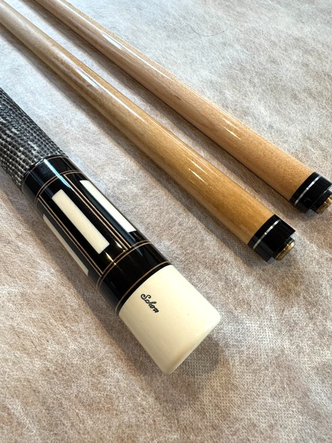 VINTAGE SCHON CUSTOM Cue SP-47 Bob Runde Era 2 Shafts Leather