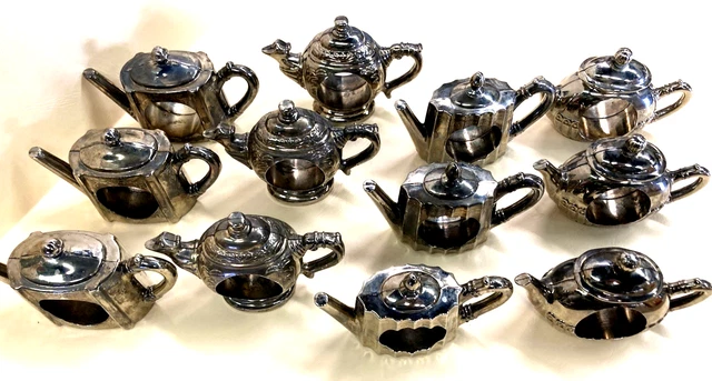 GODINGER SILVER Art Company Teapot Napkin Holders-3 Sets Of