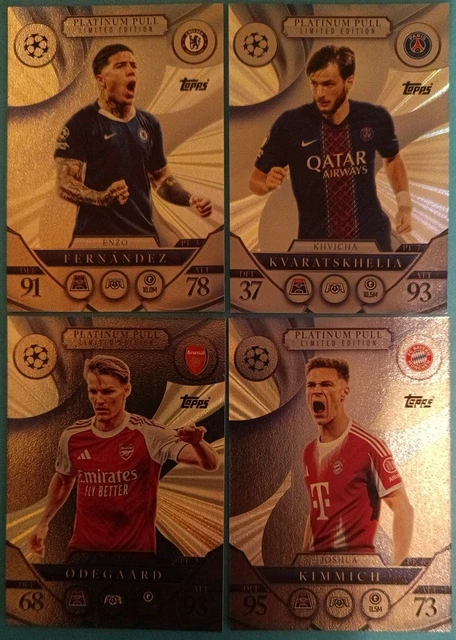 TOPPS MATCH ATTAX UCL 2025/26 Platinum Pull Limited Edition Bundle x4 ...