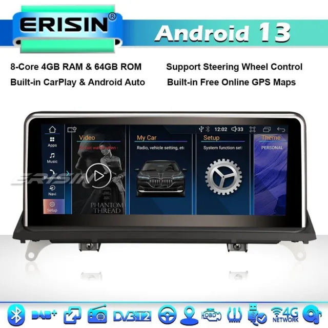 Srnubi-Autoradio Android 12.0 pour BMW Série 5, E60, E61, CIC, CCC