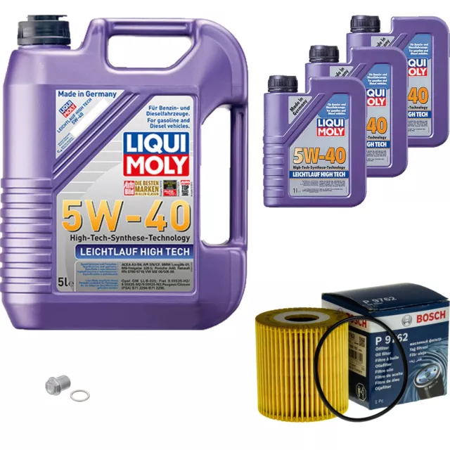 BOSCH Ölfilter 8L Liqui Moly Leichtlauf High Tech 5W-40 für Volvo V70 II 2.4