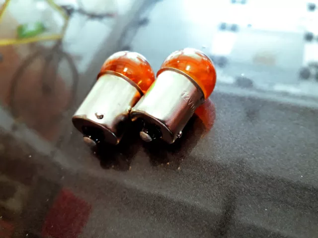 2 AMPOULES ORANGE BA15S 12V10W Mono-filament CLIGNOTANTS MOTOS-SCOOTERS-AUTOS