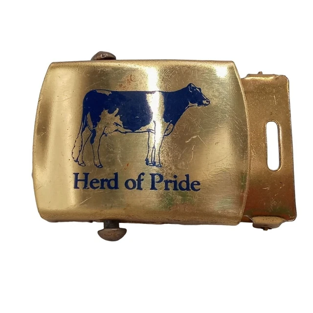 VINTAGE HOLSTEIN COW Belt Buckle Herd Of Pride Dairy Cattle Small Old