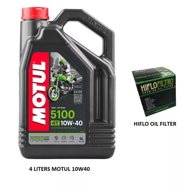 Oil and Filter Kit For Honda NC 700 XA ABS 2012-2014 Motul 5100 10W40 Hiflo
