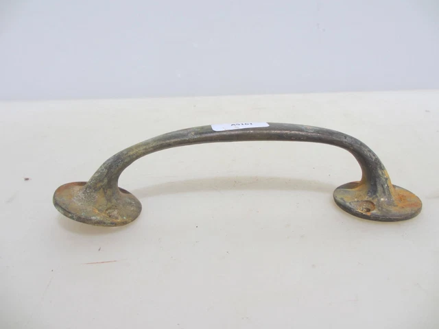 Vintage Brass Door Handle Shop Pull Pub Old Art Deco Antique Reclaim 6" BENT