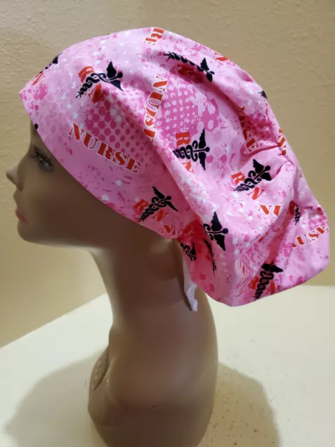 Nurse RN Women's  Euro/Chef Surgical Scrub Hat/Cap Handmade