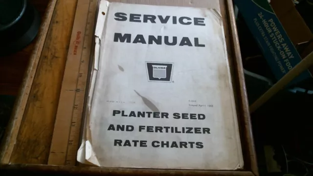 1969 Oliver Tractor Planter Soybean Corn Rate Chart 20 p.