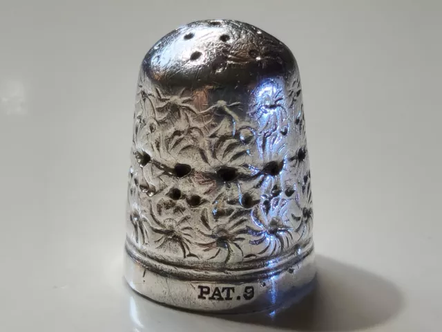 Antique Sterling Silver Clad Thimble Made in England by Charles Horner c1880's