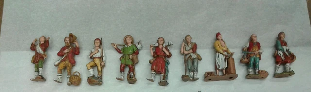 Moranduzzo - Set De 6 Bergers Pour Crèche 8cm - Figurines Peintes à La Main En Italie - Sculpteur Martino Landi - PVC Indestructible - 5