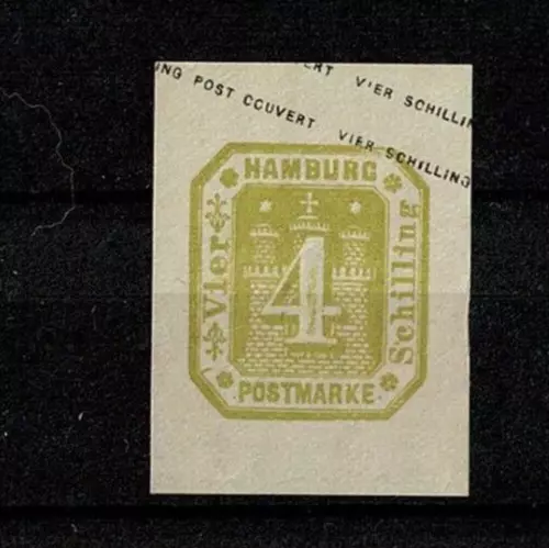 Altdeutschland Hamburg,Hamburger Wappen, 4 Schilling vom POST-COUVERT