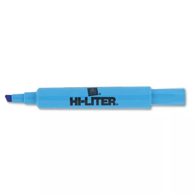 Avery HI-LITER Desk-Style Highlighter Chisel Tip Fluorescent Blue Ink Dozen