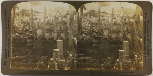 Japan Friedhof Miyanoshita Foto Stereo Vintage 1901