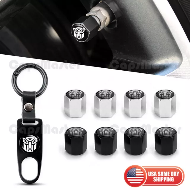 Universal Car Wheels Tire Valve Dust Stem Air Cap Keychain Transformers AutoBot
