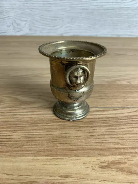 Vintage Viners Of Sheffield Silver Plated Lions Head Cup Urn Toothpick Eggcup