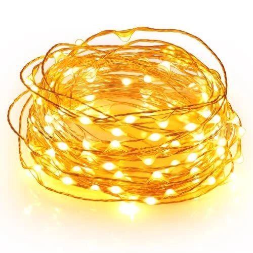 Fairy String Lights Plug in, 120 LED Warm White Waterproof Copper Wire Twinkle