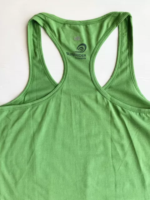 Surfrider Womens Green Cotton Knobby Starfish Racer back Tank Top Size XL 2