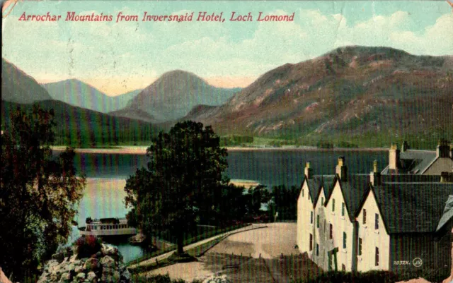 Arrochar Mountains, Inversnaid Hotel, Loch Lomond, Scotland Postcard