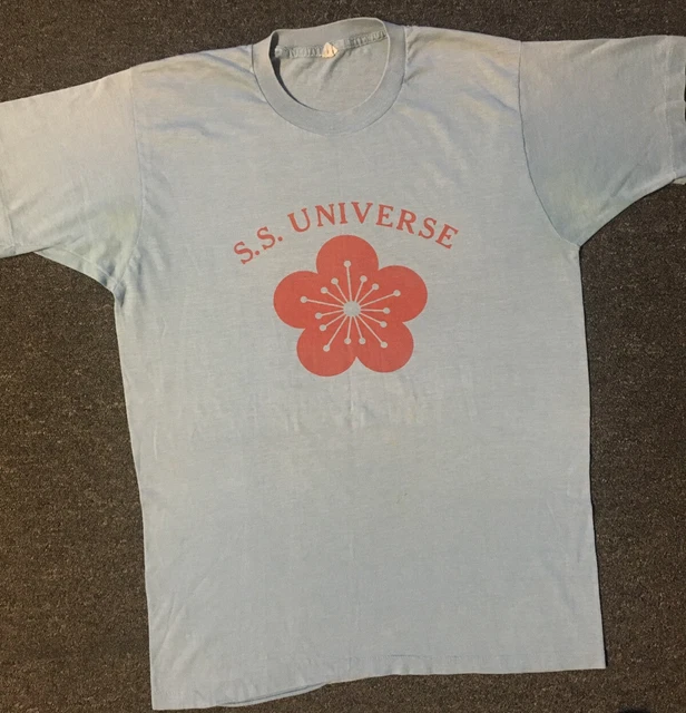 Vtg 70s S.S. Universe Sailboat Faded Shirt M Single Stitch USA Nautical Grunge