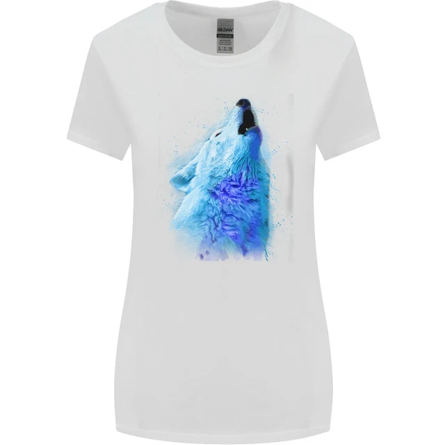 Acquarello Lupo Donna più Ampia Taglio T-Shirt