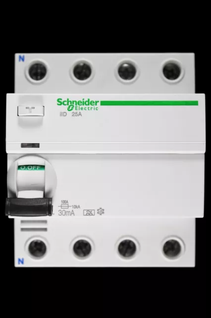 SCHNEIDER 25 AMP 30mA FOUR POLE RCCB RCD TYPE A ILD A9R21425 ACTI9