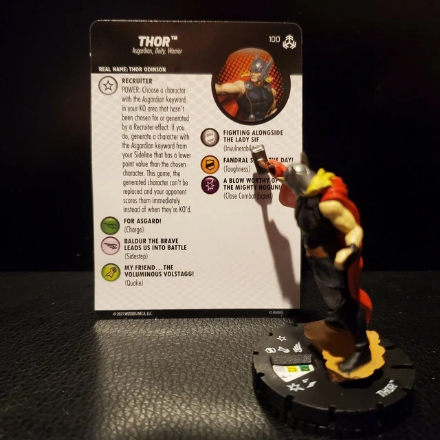 HeroClix Marvel Avengers War Of Realms Thor LE #100 Action Figure With Card 2
