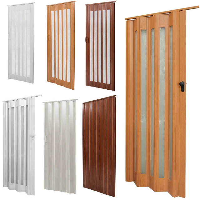 36" X 80" White Folding Accordion Door – PVC – Sliding Room Divider For Closet/Privacy (DECO3680W)