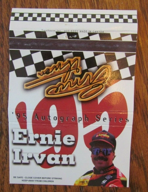 Nascar Racing Car Driver Ernie Irvan Matchbook Cover Empty 1995 Matchcover -D4