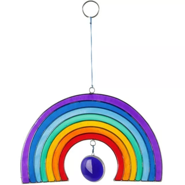 RAINBOW AND JEWEL SUN CATCHER - stained glass effect with FREE WINDOW SUCKER