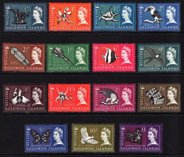 BRITISH SOLOMON ISLANDS-1965 Set to £1.  An unmounted mint set Sg 112-126