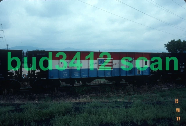 CNW Chicago & North Western BICENTENNIAL Hopper at Valmont CO 1977 ORIG Slide!