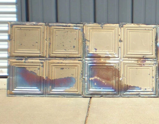 8 Iridescent Antique Carnival Ceiling Tin Tile Simple Elegant Frame Canvas Chic