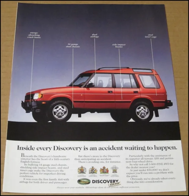 1995 Land Rover Discovery SUV Print Ad Automobile Car Advertisement Vintage