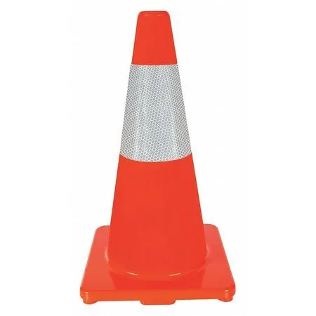 Zoro Select 6Fha0 Traffic Cone, Standard Shape, Pvc, 18 In H, Orange, One