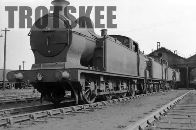 Larger Negative BR British Railways Steam Loco No. 36 Cardiff East Dock 1953