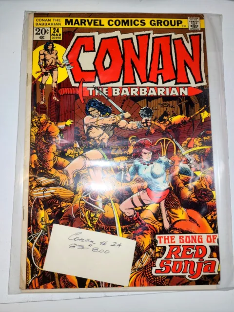 Conan the Barbarian #24 1st Full Red Sonja comic book 1970s F KEY!