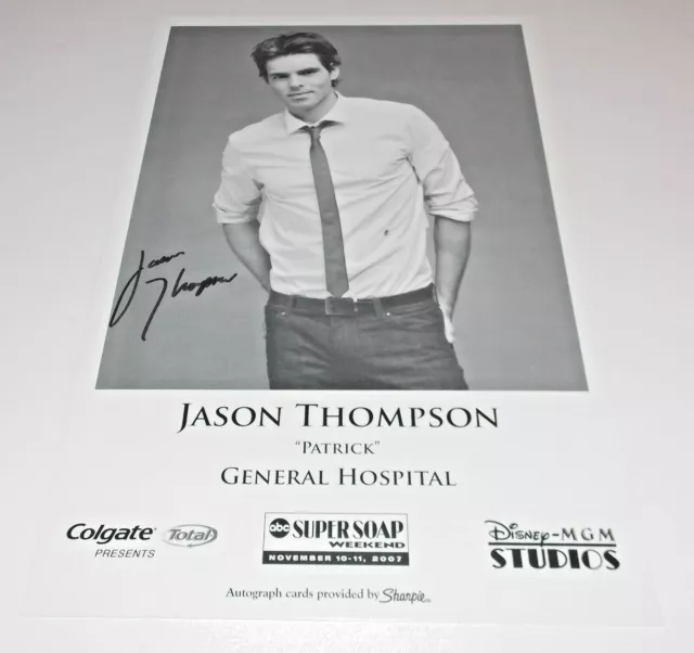 Jason Thompson Autograph Reprint Photo 9x6 General Hospital 2007 Young Restless