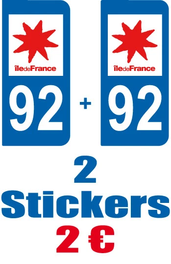 2 Stickers Plaque D'immatriculation Département Logo 22 - Neufs - Fabriqué En France