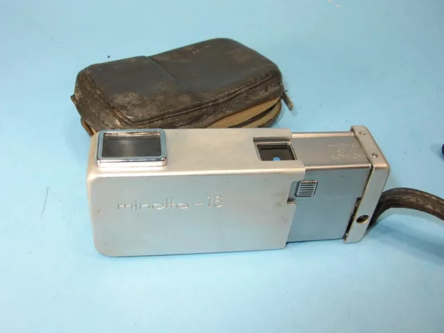 Vintage MINOLTA 16 MICRO MINI SPY CAMERA w/ Leather Case